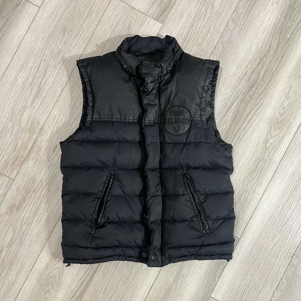 Black True Religion Puffer Vest
